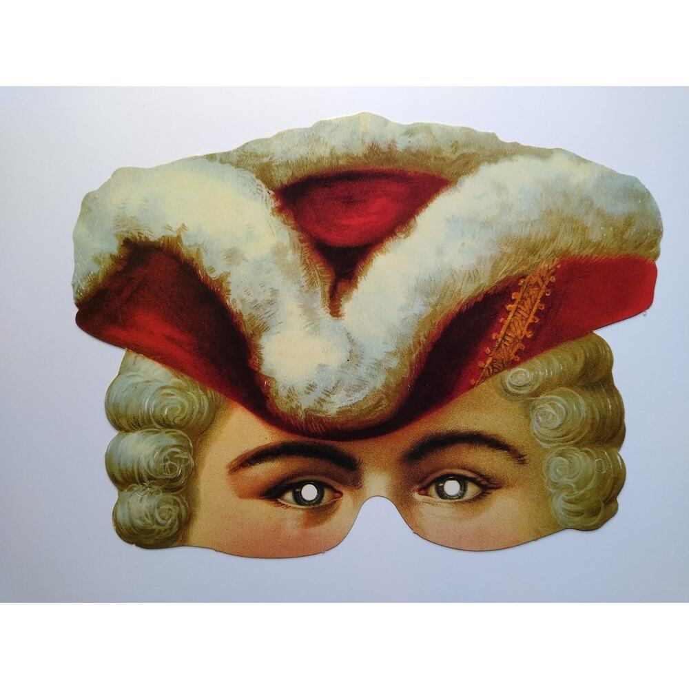 Vintage Style Gentleman Mask Tricorn Hat Wig Historical Costume Accessory